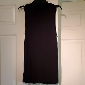 Lightweight sleeveless black tank with turtleneck